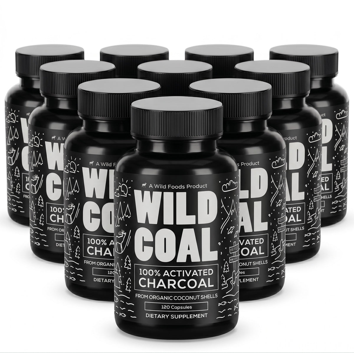 Wholesale of 10 - Activated Charcoal Capsules, 120ct