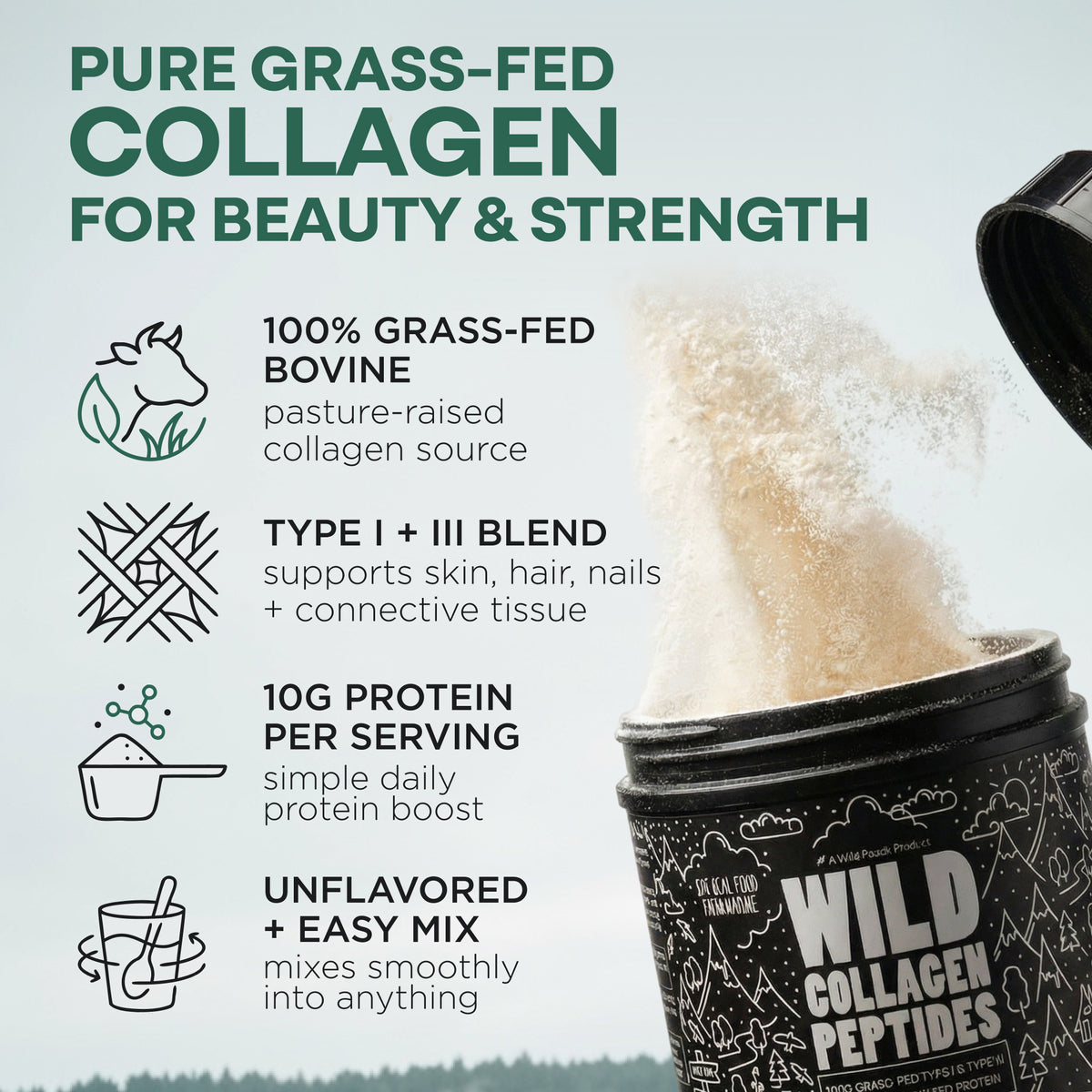 Wholesale of 10 - Wild Collagen Peptides Powder, 16oz
