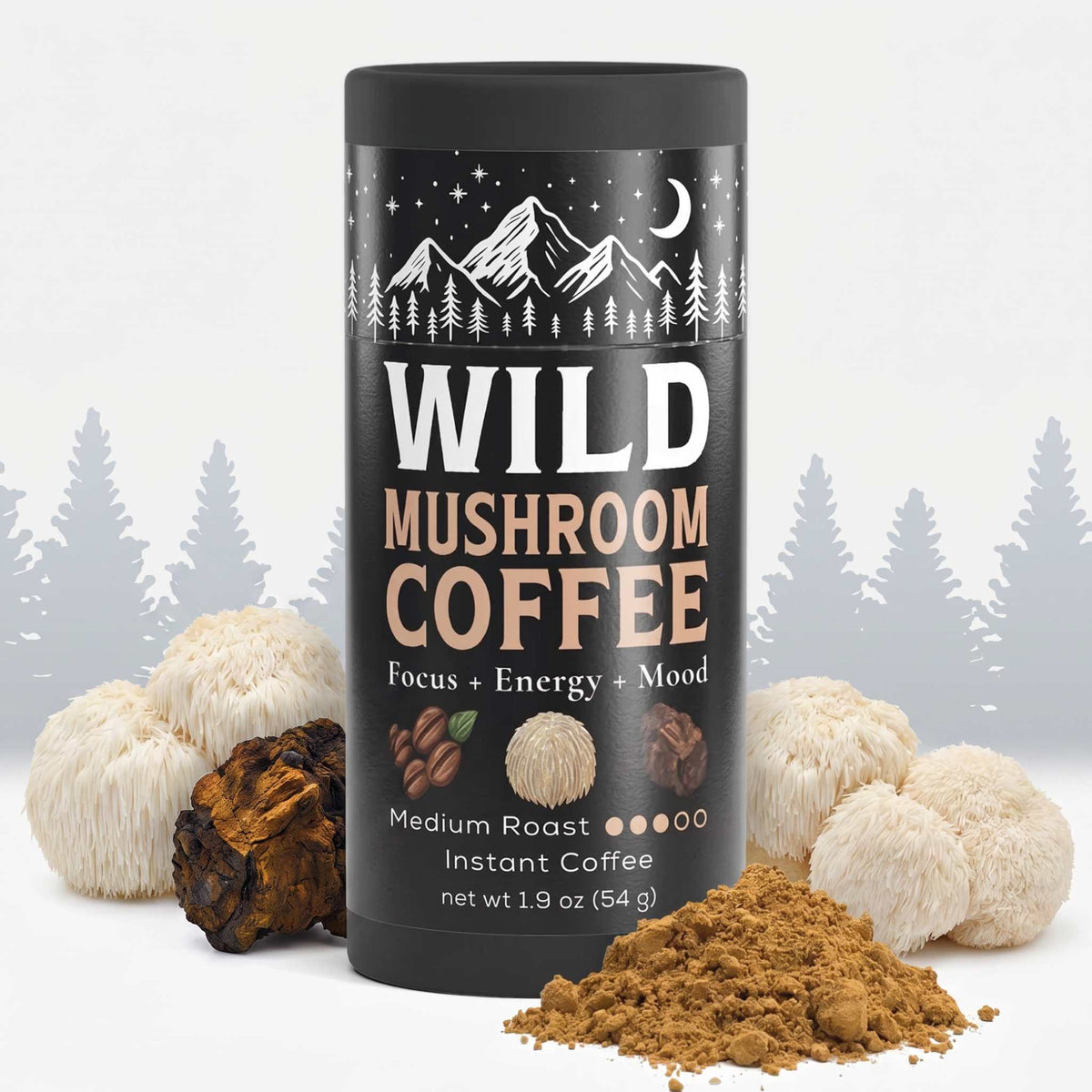 WILD Mushroom Coffee (Medium Roast) - Instant Coffee